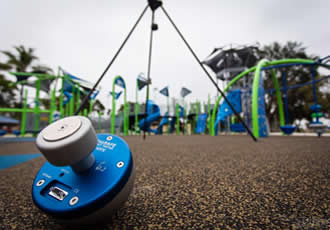 Playground impact tester reduces brain injuries